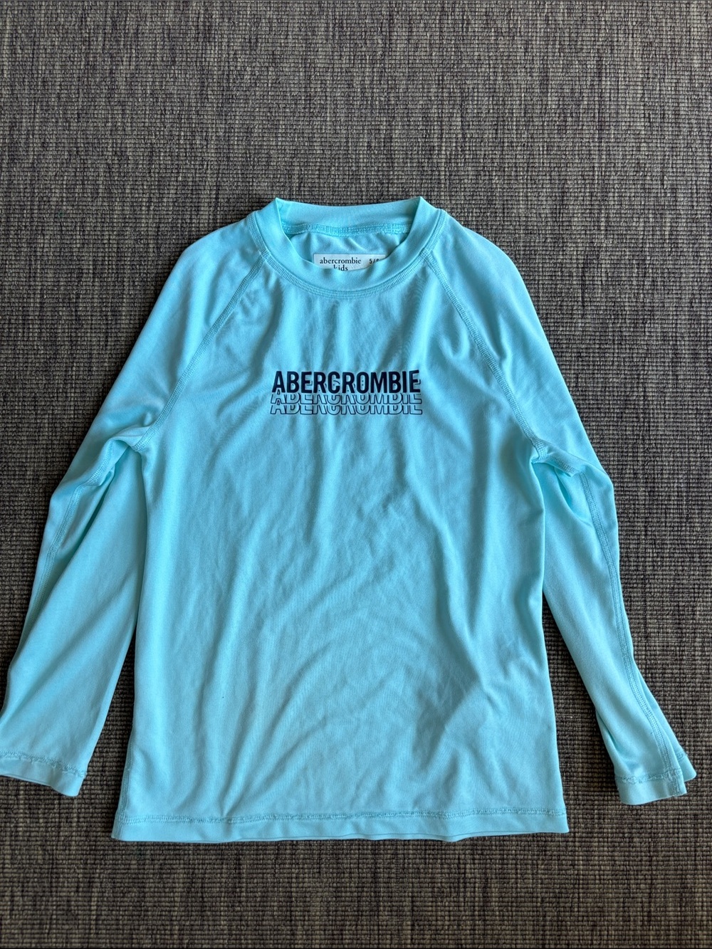 abercrombie kids light aqua long-sleeve logo tee